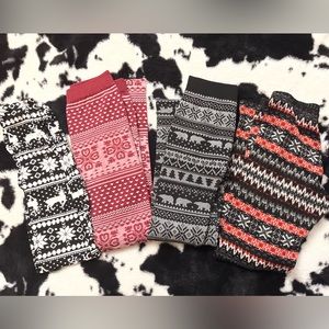 4 pairs of winter print leggings